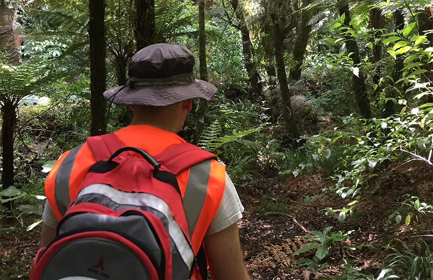 Adrian Cookson environmental sampling trip to Pukaha Mount Bruce