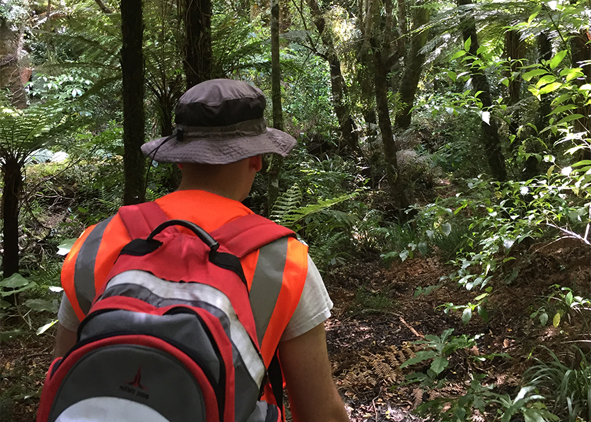 Adrian Cookson environmental sampling trip to Pukaha Mount Bruce