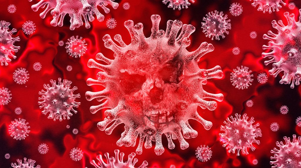 Coronavirus cells as 3D render